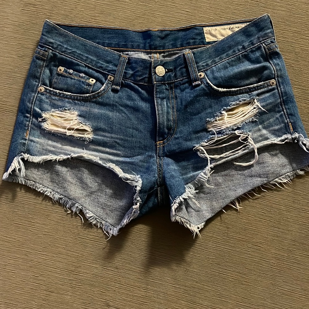 Rag & Bone Relaxed Distressed Denim Shorts